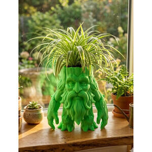 3D Printed Green Man Planter - 6 Inch - Indoor
